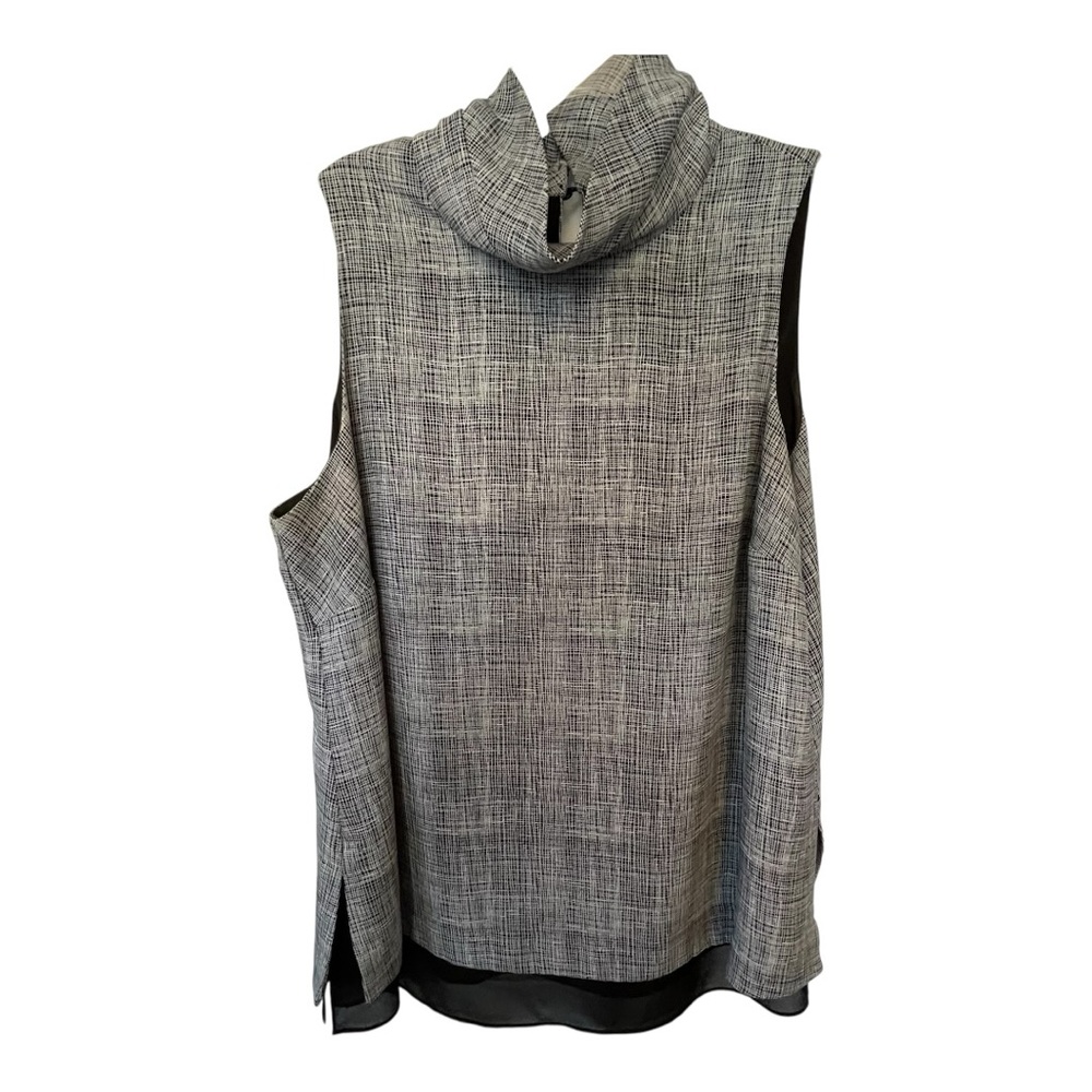 Alfani Black and Grey Mock Neck Sleeveless Tank